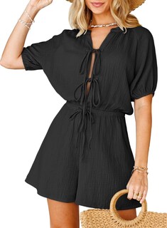 Foto 1 | Foto 1 | Romper Fixmatti Con Cordón Frontal En La Cintura Negro Para Mujer - Venta Internacional.