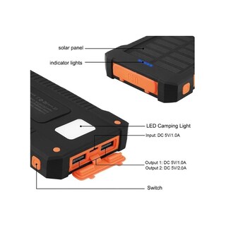 Foto 3 | Foto 3 | Cargador De Batería Solar Portátil 20000 Mah A Prueba De Agua - Venta Internacional.