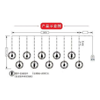 Foto 3 | Foto 3 | Cortina Navideña Con Forma De Cascada Y Guirnaldas 10 M 220 V - Venta Internacional.