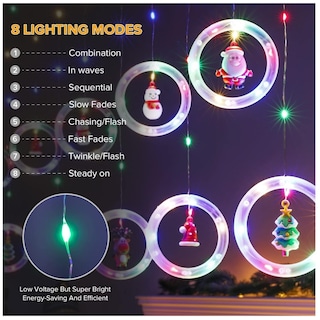 Foto 4 | Foto 4 | Cortina Navideña Con Forma De Cascada Y Guirnaldas 10 M 220 V - Venta Internacional.