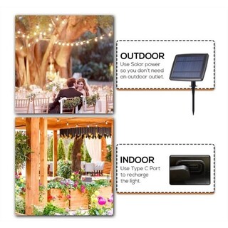 Foto 6 | Foto 6 | Panel Solar Led Garland De 5 M Con 10 Bombillas Led De Color Blanco Cálido - Venta Internacional.
