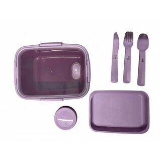Foto 1 | Foto 1 | Recipiente De Plástico Para Alimentos Con Cubertería Green Taper - Venta Internacional.