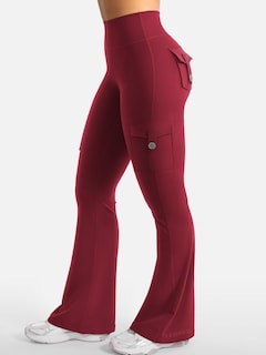 Foto 5 | Foto 5 | Leggins Yeoreo Workout Flare Con Bolsillos Cintura Alta Color Vino Xl - Venta Internacional.