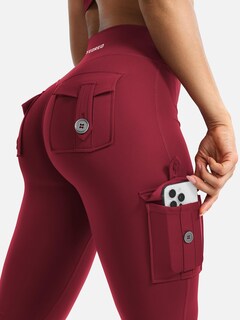 Foto 7 | Foto 7 | Leggins Yeoreo Workout Flare Con Bolsillos Cintura Alta Color Vino Xl - Venta Internacional.
