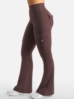 Foto 5 | Foto 5 | Leggins Yeoreo Workout Flare Con Bolsillos Cintura Alta Color Marrón L - Venta Internacional.