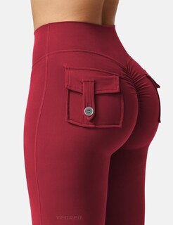 Foto 5 | Foto 5 | Leggins Yeoreo Brittany Flare Con Bolsillos Para Mujer Deep Burgundy M - Venta Internacional.