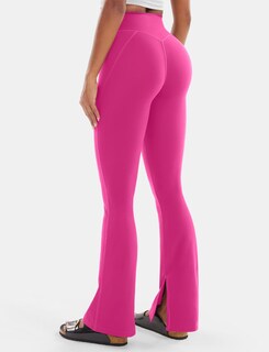 Foto 2 | Foto 2 | Leggins Voyjoy Para Mujer  Con Dobladillo Dividido  Cintura Alta  Acampanados - Venta Internacional.