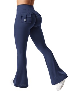 Foto 1 | Foto 1 | Leggins Yeoreo Brittany Flare Con Bolsillos Para Mujer Color Azul Marino Xxl - Venta Internacional.