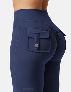 Foto 4 | Foto 4 | Leggins Yeoreo Brittany Flare Con Bolsillos Para Mujer Color Azul Marino Xxl - Venta Internacional.