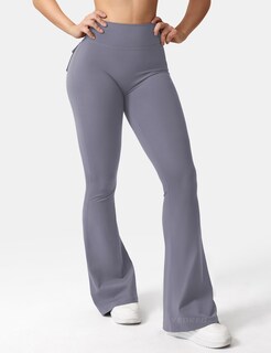 Foto 3 | Foto 3 | Leggins Yeoreo Brittany Flare Con Bolsillos Para Mujer Azul Y Gris Xl - Venta Internacional.