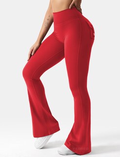 Foto 4 | Foto 4 | Leggins Yeoreo Brittany Flare Con Bolsillos Para Mujer Color Rojo Xl - Venta Internacional.