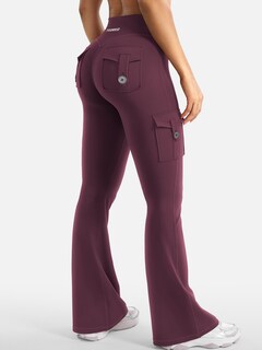 Foto 6 | Foto 6 | Leggins Yeoreo Workout Flare Con Bolsillos Cintura Alta Color Cereza Oscuro - Venta Internacional.