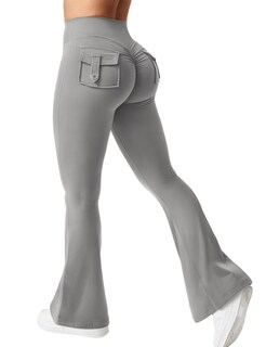 Foto 1 | Foto 1 | Leggins Yeoreo Brittany Flare Con Bolsillos Para Mujer  Gris Claro  Talla M - Venta Internacional.