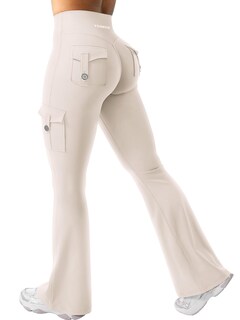 Foto 1 | Foto 1 | Leggins Yeoreo Workout Flare Con Bolsillos Cintura Alta Color Caqui Claro - Venta Internacional.