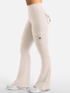 Foto 5 | Foto 5 | Leggins Yeoreo Workout Flare Con Bolsillos Cintura Alta Color Caqui Claro - Venta Internacional.