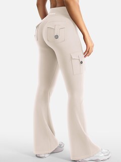 Foto 6 | Foto 6 | Leggins Yeoreo Workout Flare Con Bolsillos Cintura Alta Color Caqui Claro - Venta Internacional.