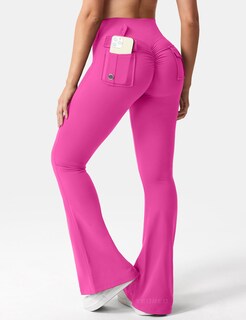 Foto 2 | Foto 2 | Leggins Yeoreo Brittany Flare Con Bolsillos Para Mujer  Color Rosa Y Rojo L - Venta Internacional.