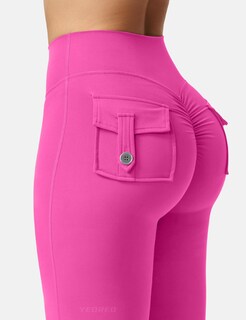 Foto 5 | Foto 5 | Leggins Yeoreo Brittany Flare Con Bolsillos Para Mujer  Color Rosa Y Rojo L - Venta Internacional.