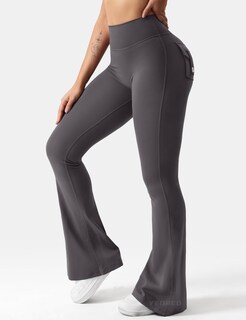Foto 4 | Foto 4 | Leggins Yeoreo Brittany Flare Con Bolsillos Para Mujer Gris Oscuro Talla L - Venta Internacional.