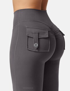 Foto 5 | Foto 5 | Leggins Yeoreo Brittany Flare Con Bolsillos Para Mujer Gris Oscuro Talla L - Venta Internacional.