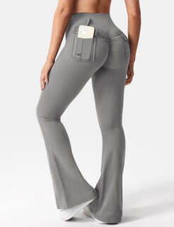 Foto 2 | Foto 2 | Leggins Yeoreo Brittany Flare Con Bolsillos Para Mujer Color Gris Claro Talla Xs - Venta Internacional.