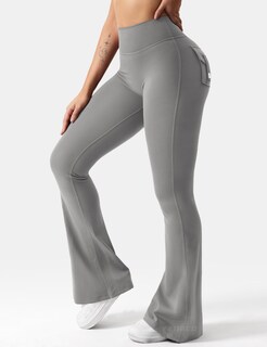 Foto 4 | Foto 4 | Leggins Yeoreo Brittany Flare Con Bolsillos Para Mujer  Color Gris Claro  Talla Xs - Venta Internacional.