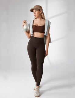 Foto 4 | Foto 4 | Leggins Unissu Hugcurve Sin Costura Delantera Cintura Alta Color Marrón Arcilla - Venta Internacional.
