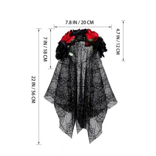 Foto 1 | Foto 1 | Flores Ceñidas Con Velo Catrina Halloween Para Mujer - Venta Internacional.