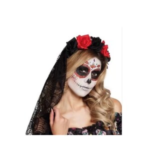 Foto 2 | Foto 2 | Flores Ceñidas Con Velo Catrina Halloween Para Mujer - Venta Internacional.