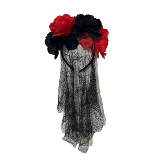 Foto 3 | Foto 3 | Flores Ceñidas Con Velo Catrina Halloween Para Mujer - Venta Internacional.