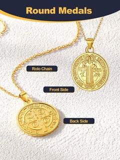 Foto 7 | Foto 7 | Collar U7 De Plata De Ley 925 Bañada En Oro De 18 Quilates Con San Benito - Venta Internacional.