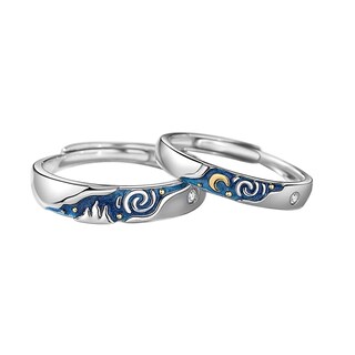 Foto 1 | Foto 1 | Anillos Ajustables Para Parejas Van Gogh Love Illusions De Plata 925 - Venta Internacional.