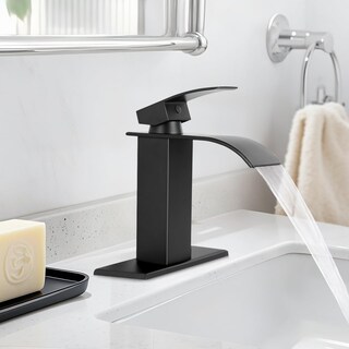 Foto 6 | Foto 6 | Grifo De Baño Rndiozd Negro Mate En Forma De Cascada De Una Sola Manija - Venta Internacional.