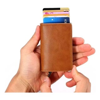 Foto 4 | Foto 4 | Tarjetero Cartera Tarjetero Rfid Para Hombre Color Marrón - Venta Internacional.