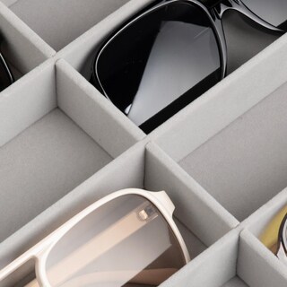 Foto 4 | Foto 4 | Organizador De Gafas De Sol Frebeauty  Bandeja De Terciopelo Con 8 Ranuras  Gris - Venta Internacional.