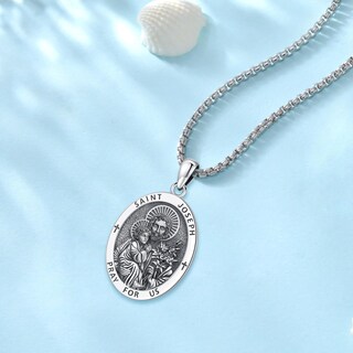 Foto 2 | Foto 2 | Collar Loove Con La Medalla De San José De Plata De Ley Para Hombre - Venta Internacional.