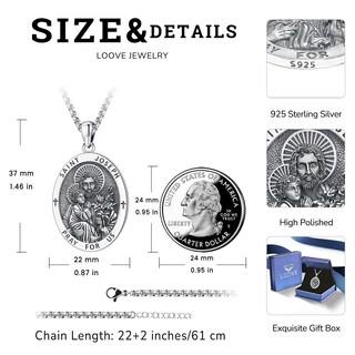 Foto 4 | Foto 4 | Collar Loove Con La Medalla De San José De Plata De Ley Para Hombre - Venta Internacional.