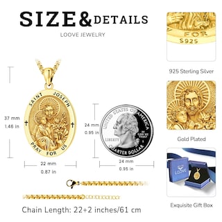Foto 7 | Foto 7 | Collar Loove Saint Joseph En Plata De Ley Chapada En Oro - Venta Internacional.
