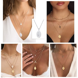 Foto 3 | Foto 3 | Collar De Plata De Ley 925 U7 Bañado En Oro De 18 Quilates Con La Virgen María - Venta Internacional.