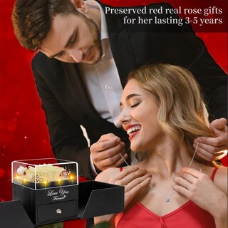 Foto 7 | Foto 7 | Collar De Rosas Preservadas  Set De Regalo «i Love You Eternal Flower» - Venta Internacional.