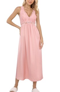 Foto 1 | Foto 1 | Camisón Alcea Rosea De Satén De Seda Con Encaje Para Mujer Rosa Xxl - Venta Internacional.