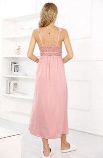 Foto 2 | Foto 2 | Camisón Alcea Rosea De Satén De Seda Con Encaje Para Mujer Rosa Xxl - Venta Internacional.