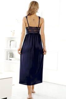 Foto 2 | Foto 2 | Camisón Alcea Rosea De Satén De Seda Con Encaje Para Mujer Color Azul Marino - Venta Internacional.