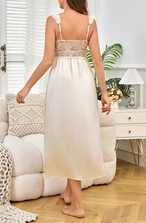 Foto 2 | Foto 2 | Camisón Alcea Rosea Para Mujer Seda Satén Y Encaje Color Champán - Venta Internacional.