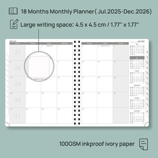 Foto 2 | Foto 2 | Planificador Mensual Poprun 2025-2026 De 18 Meses Con Gastos Y Notas - Venta Internacional.