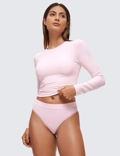 Foto 3 | Foto 3 | Tangas Crz Yoga Soft High Rise Para Mujer Paquete De 3 Gris/blanco/rosa - Venta Internacional.