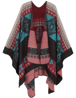 Foto 1 | Foto 1 | Poncho Pameila Para Mujer De Viaje A Cuadros Con La Parte Delantera Abierta De Shawl Wraps - Venta Internacional.