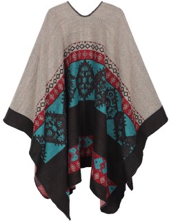 Foto 2 | Foto 2 | Poncho Pameila Para Mujer De Viaje A Cuadros Con La Parte Delantera Abierta De Shawl Wraps - Venta Internacional.