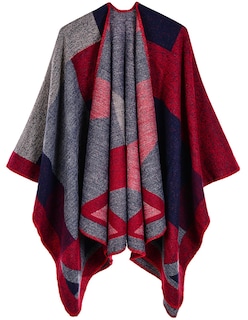 Foto 1 | Foto 1 | Poncho Pameila Para Mujer De Viaje A Cuadros Con La Parte Delantera Abierta De Shawl Wraps - Venta Internacional.