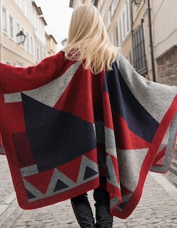 Foto 6 | Foto 6 | Poncho Pameila Para Mujer De Viaje A Cuadros Con La Parte Delantera Abierta De Shawl Wraps - Venta Internacional.